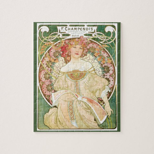 Vintage Art nouveau, Champenois av Alphonse Mucha Pussel (Vertikal)