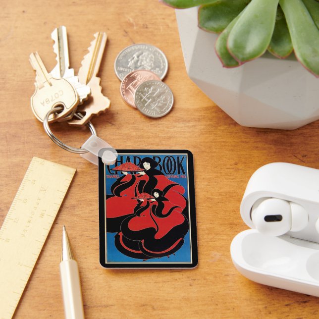 Vintage Art nouveau Chap Bok Thanksgiving Nyckelring (Skrivbord)