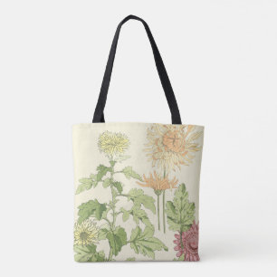 Vintage Art nouveau, Chrysanthemums i en Garden Tygkasse