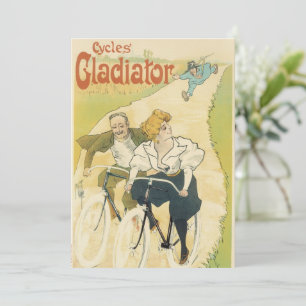 Vintage Art nouveau, cyklar med glasögon