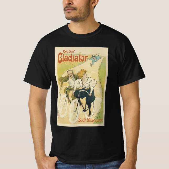 Vintage Art nouveau, cyklar med glasögon Tee (Framsida)