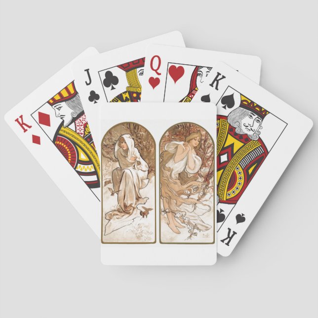 Vintage Art nouveau Dam Casinokort (Baksidan)