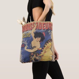 Vintage Art Nouveau-dansare fransk affisch Tygkasse