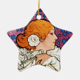 Vintage Art nouveau Dekoration Ornament av Mucha