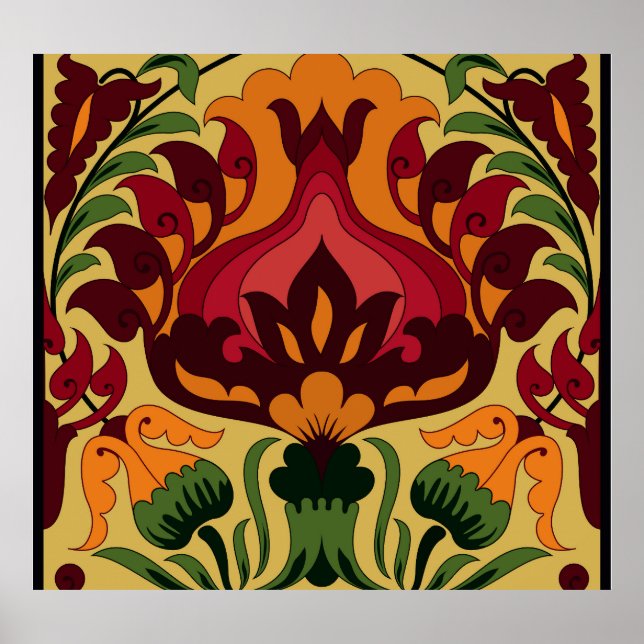 Vintage, Art nouveau-dekoration. Poster (Framsidan)