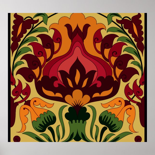 Vintage, Art nouveau-dekoration. Poster (Framsidan)