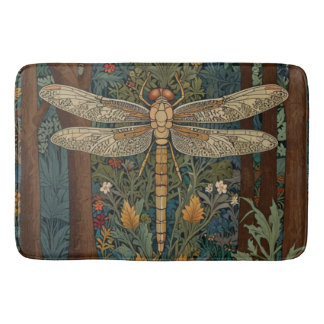 Vintage art nouveau dragonfly boho chic badrumsmatta
