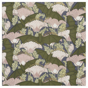 Vintage Art nouveau Fladdermöss och Poppies Mönste Tyg