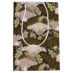 Vintage Art Nouveau Flädermus och Vallmo Blommönst