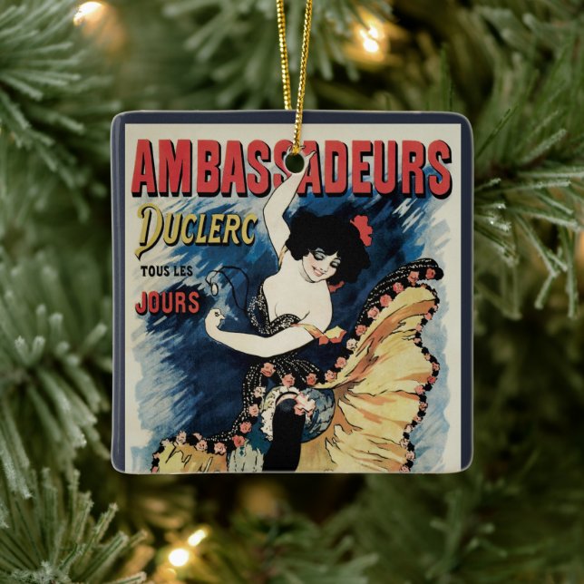 Vintage Art nouveau Flamenco Dancer, ambassader Julgransprydnad Keramik (Träd)