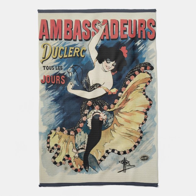 Vintage Art nouveau Flamenco Dancer, ambassader Kökshandduk (Vertikal)