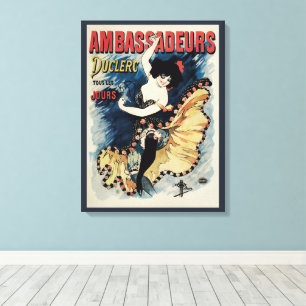 Vintage Art Nouveau Flamenco-dansare, Ambassadeurs Canvastryck