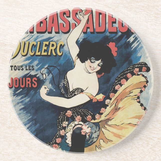 Vintage Art Nouveau Flamenco-dansare, Ambassadeurs Underlägg (Framsidan)