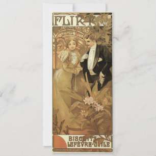 Vintage Art Nouveau Flirt Biscuits, Alphonse Mucha Inbjudningar