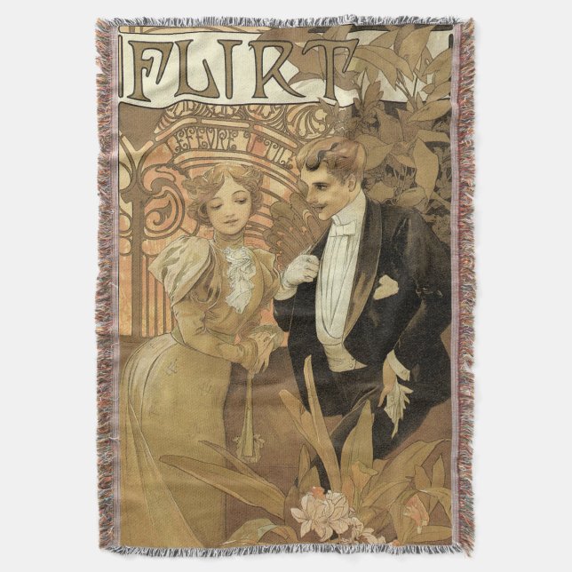 Vintage Art nouveau Flirt Biscuits, Alphonse Mucha Mysfilt (Framsidan Vertikal)