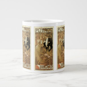 Vintage Art Nouveau Flirt kex, Alphonse Mucha Jumbo Mugg