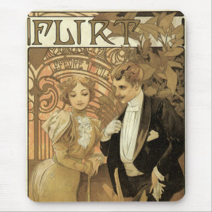 Vintage Art Nouveau Flirt kex, Alphonse Mucha Musmatta