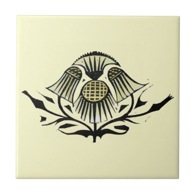 Vintage Art nouveau Flowers Kakelplatta (Framsidan)