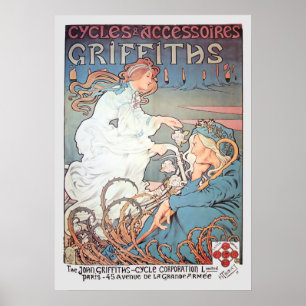 Vintage Art Nouveau fransk cykelannons Poster