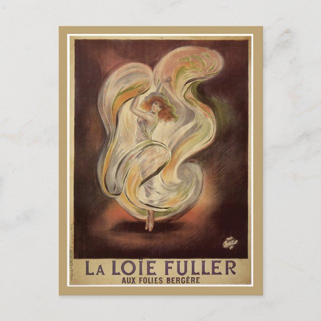 Vintage art nouveau Fransk dansad och Vykort (Framsida)