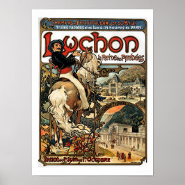 Vintage Art nouveau Fransk Luchon 1895 Mucha Poster