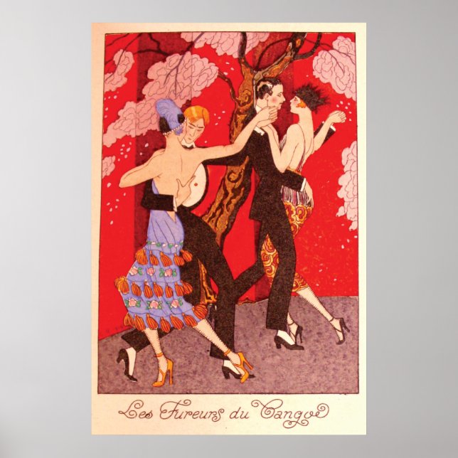 Vintage Art nouveau ~ Fury Tango Poster (Framsidan)