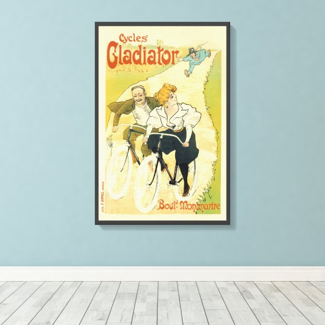 Vintage Art Nouveau, Gladiator Cycles Cyklar Canvastryck (Insitu (trägolv))