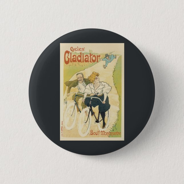 Vintage Art Nouveau, Gladiator Cycles Cyklar Knapp (Framsida)