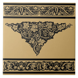 Vintage Art nouveau Grapevine Kakelplatta