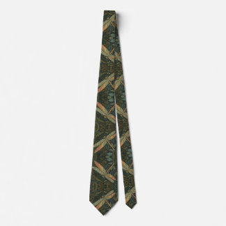 Vintage art nouveau green gold Dragonfly Slips