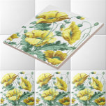 Vintage Art nouveau Gult Poppies Frieze Mönster Kakelplatta<br><div class="desc">Detta är ett digitalt utökat tryck av en antikisk 1900 till 1915 Art nouveau-gult-vallmoblommor som frigör mönster. Du kan anpassa bakgrunden till färg.</div>