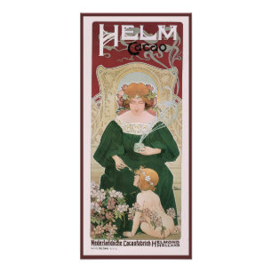 Vintage Art Nouveau Helm Cacao av Privat Livemont Fototryck