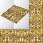 Vintage Art nouveau Hjort Mönster Kakelplatta<br><div class="desc">Detta är ett digitalt utökat tryck av ett antika ca 1900 art nouveau eller konstverk och hantverk i hjort i stil i mönster.</div>