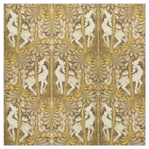 Vintage Art nouveau Hjort Mönster Tyg