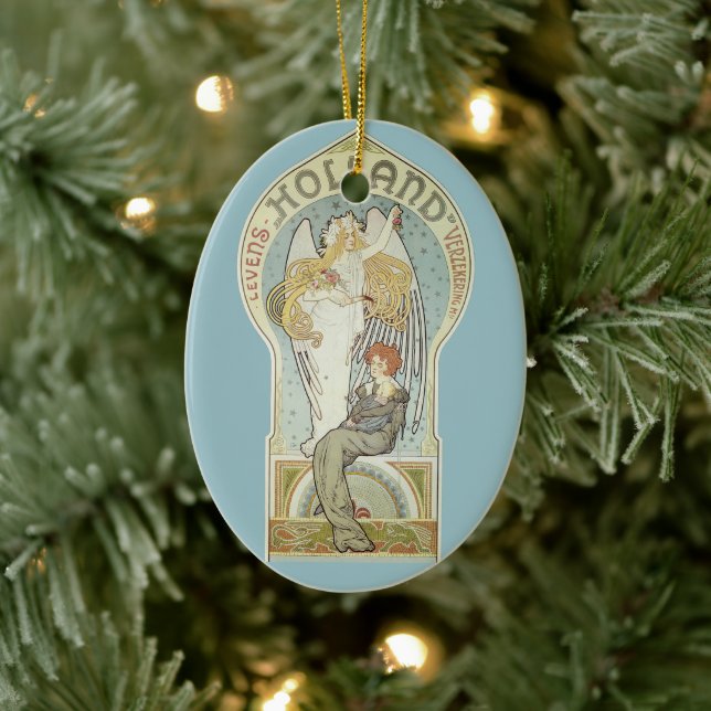 Vintage Art nouveau, Holland Levensverzekering Julgransprydnad Keramik (Träd)