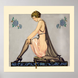Vintage Art nouveau Hosiery Ad av Coles Phillips Poster