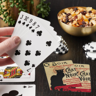 Vintage Art Nouveau, I kväll Chat Noir Svart Katt Casinokort