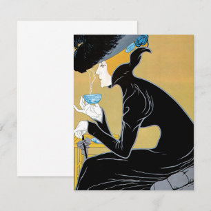 Vintage Art nouveau, inbjudan till Marco Polo Tea