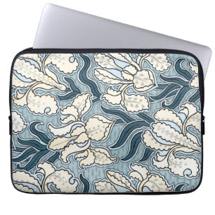 Vintage Art Nouveau Iris Blommor Blommönster Laptop Fodral