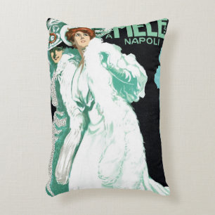 Vintage Art Nouveau, italiensk mode, eleganta kvin Prydnadskudde