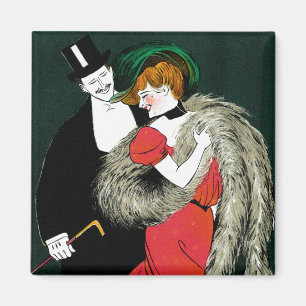 Vintage Art Nouveau, Italiensk Mode Kärlek Romanti Magnet