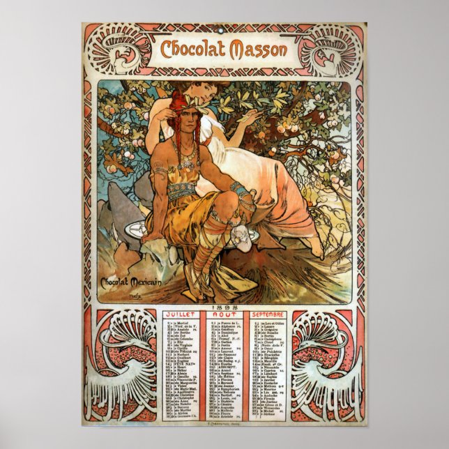 Vintage Art nouveau Jugend ManChocolat Masson Poster (Framsidan)