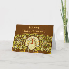 Vintage Art Nouveau Kalkon Thanksgiving Helgkort