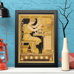 Vintage Art nouveau, Kärlek erövrar alla forskare Poster