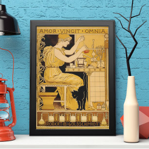 Vintage Art nouveau, Kärlek erövrar alla forskare Poster