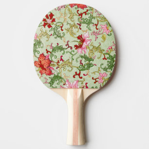 Vintage Art Nouveau Kinesiskt Blommotiv Chinoiseri Pingisracket