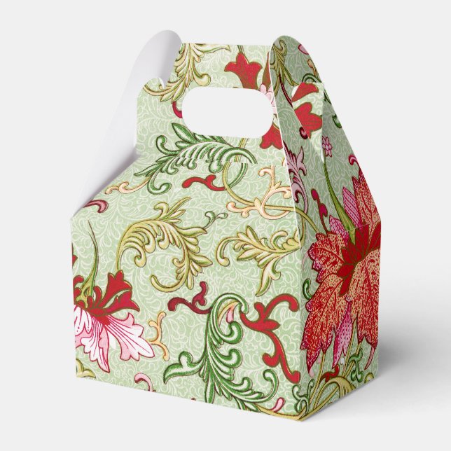 Vintage Art Nouveau Kinesiskt Blommotiv Chinoiseri Presentaskar (Framsidan Sidan)