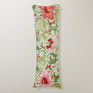 Vintage Art Nouveau Kinesiskt blomstermönster Chin Kroppskudde