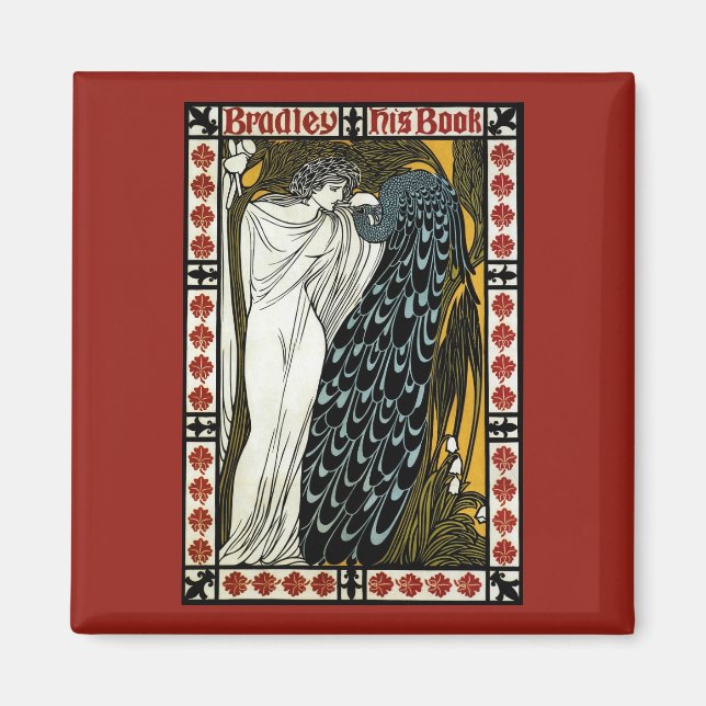 Vintage Art nouveau, kissarna av William Bradley Magnet (Framsidan)