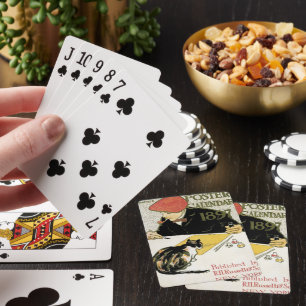 Vintage Art Nouveau, konstnärsmålning med husdjurk Casinokort